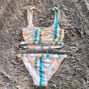 2-Piece Pastel Striped Bikini
